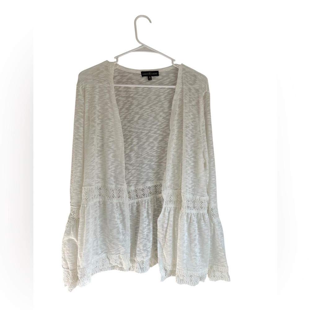 Almost Famous White Open-Front Cardigan